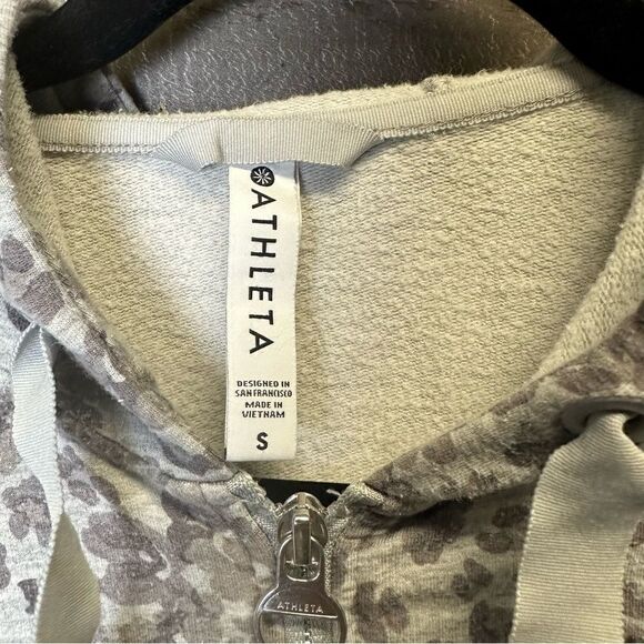 Athleta balance printed Gray Floral Zip Up Hoodie small - Picture 3 of 6